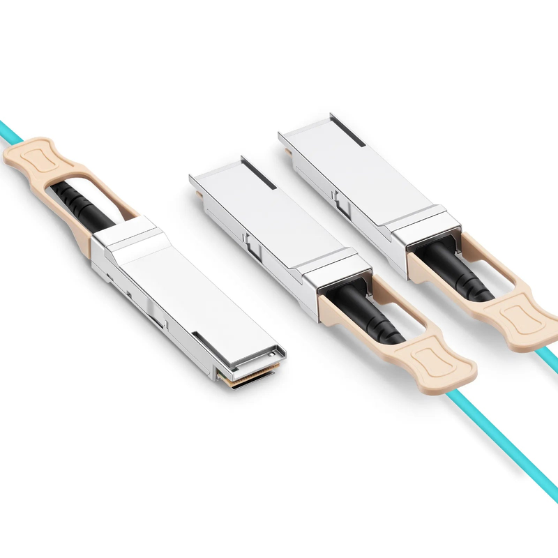 FyberOptix 30m (98ft) NVIDIA/Mellanox Compatible 200G QSFP56 4 x 50G PAM4 to 2 x 100G QSFP28 4 x 25G NRZ Ethernet Active Optical Breakout Cable