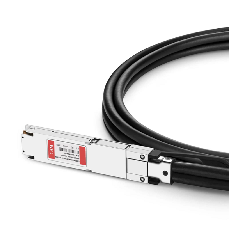 FyberOptix 1.5m (5ft) NVIDIA/Mellanox MCP4Y10-N01A-FLT Compatible 800G OSFP 8 x 100G PAM4 Flat Top Ethernet Passive Direct Attach Copper Twinax Cable