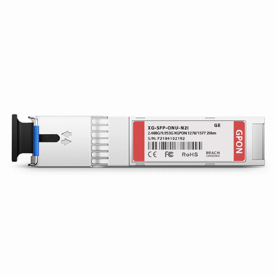 FyberOptix Generic Compatible XGPON ONU SFP+ 1270nm-TX/1577nm-RX 2.488G-TX/9.953G-RX Class N2 20km DOM Simplex SC/UPC SMF Optical Transceiver Module (Industrial)