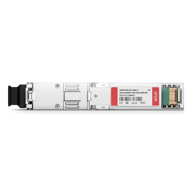FyberOptix Ubiquiti Compatible GPON OLT Stick with MAC SFP 1490nm-Tx/1310nm-Rx 2.488G-Tx/1.244G-Rx Class C+ 20km DOM Simple SC/UPC SMF Optical Transceiver Module (Industrial)