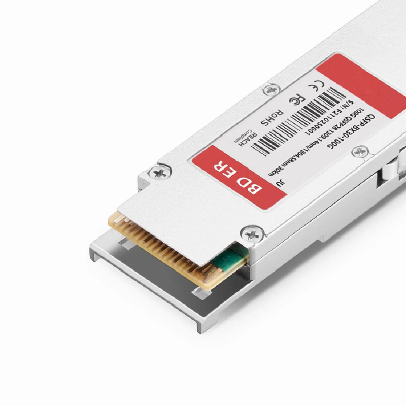 FyberOptix Juniper Compatible 100GBASE-BX30-U QSFP28 BiDi 4 x 25G NRZ 1304.58nm-Tx/1309.14nm-Rx 30km DOM Simplex LC/UPC SMF Optical Transceiver Module