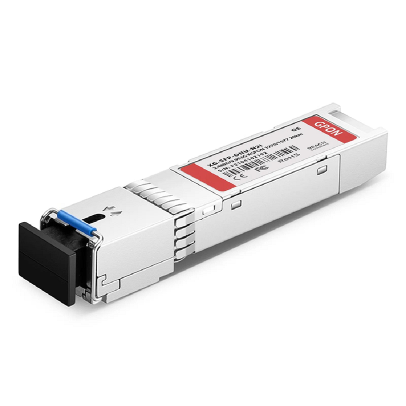 FyberOptix Generic Compatible XGPON ONU SFP+ 1270nm-TX/1577nm-RX 2.488G-TX/9.953G-RX Class N2 20km DOM Simplex SC/UPC SMF Optical Transceiver Module (Industrial)
