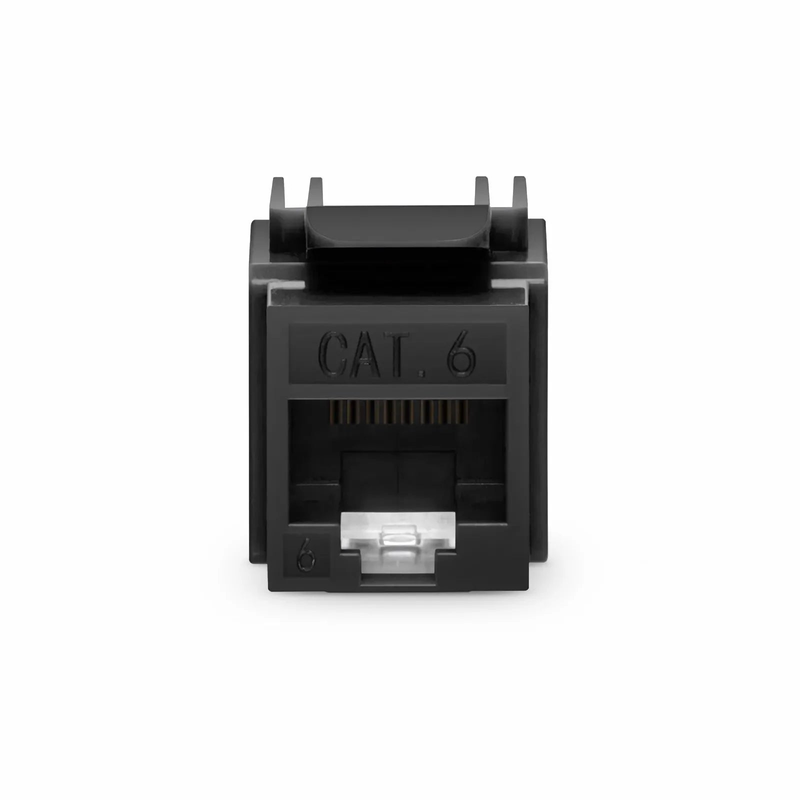 FyberOptix Cat6 RJ45 (8P8C) Unshielded Punch Down Keystone Jack Module, Black, 12Pcs/Pack