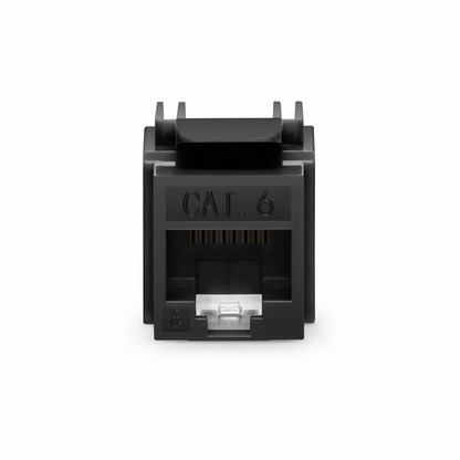 FyberOptix Cat6 RJ45 (8P8C) Unshielded Punch Down Keystone Jack Module, Black, 12Pcs/Pack