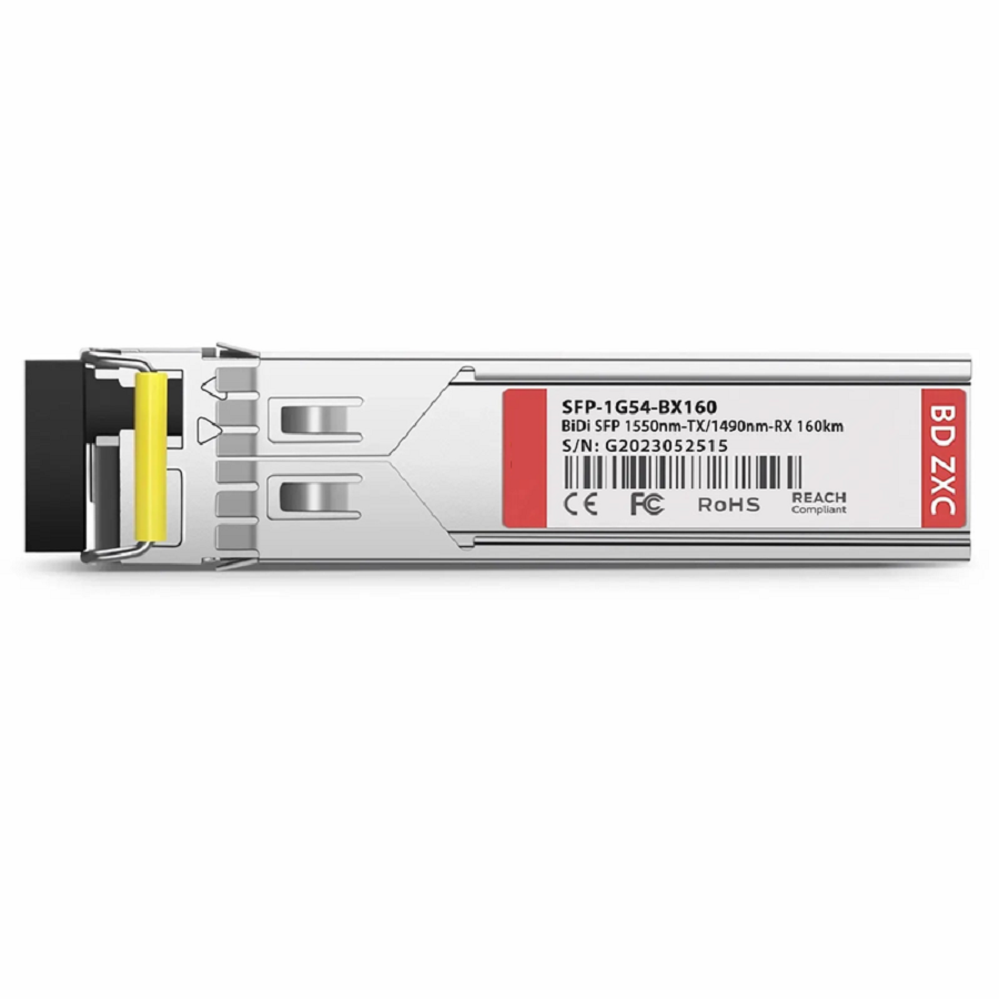 FyberOptix Cisco Compatible 1000BASE-BX-D SFP BiDi 1550nm-TX/1490nm-RX 160km DOM Simplex LC/UPC SMF Optical Transceiver Module