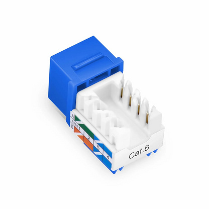 FyberOptix Cat6 RJ45 (8P8C) Unshielded Punch Down Keystone Jack Module, Blue, 12Pcs/Pack