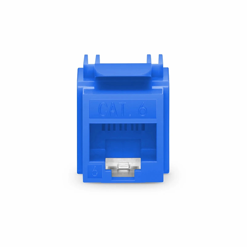 FyberOptix Cat6 RJ45 (8P8C) Unshielded Punch Down Keystone Jack Module, Blue, 12Pcs/Pack