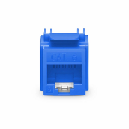 FyberOptix Cat6 RJ45 (8P8C) Unshielded Punch Down Keystone Jack Module, Blue, 12Pcs/Pack