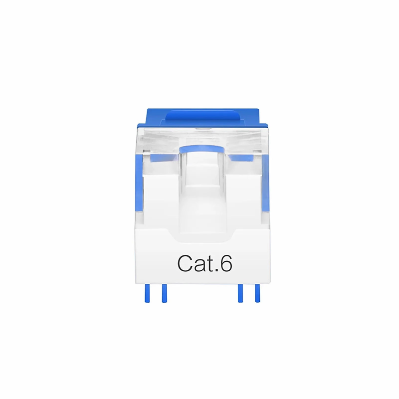 FyberOptix Cat6 RJ45 (8P8C) Unshielded Punch Down Keystone Jack Module, Blue, 12Pcs/Pack