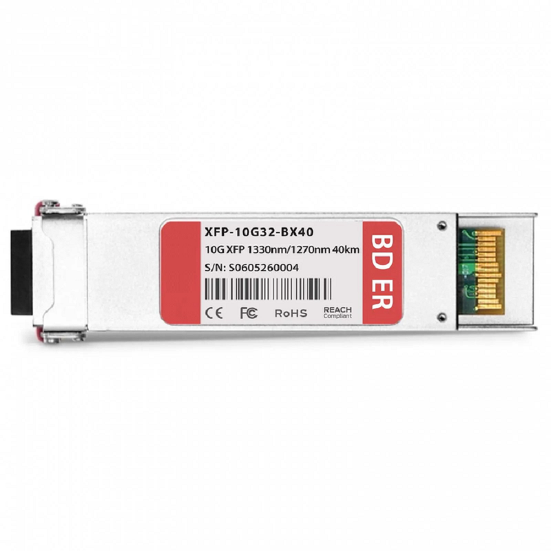 FyberOptix Cisco XFP-10G-BX80U Compatible 10GBASE-BX XFP BiDi 1270nm-TX/1330nm-RX 80km DOM Simplex LC SMF Optical Transceiver Module