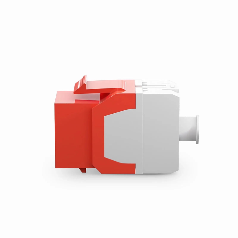 FyberOptix Cat6 RJ45 (8P8C) Unshielded Punch Down Keystone Jack Module, Red (10 pcs/Pack)