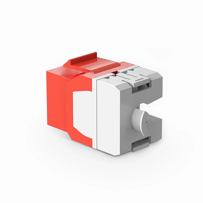 FyberOptix Cat6 RJ45 (8P8C) Unshielded Punch Down Keystone Jack Module, Red (10 pcs/Pack)