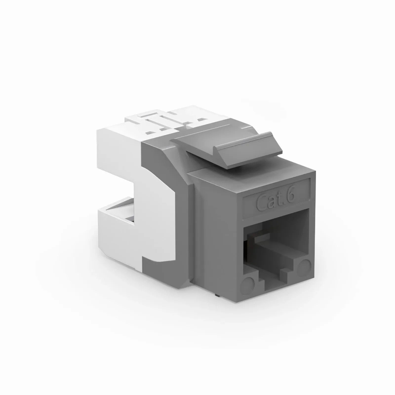 FyberOptix Cat6 RJ45 (8P8C) Unshielded Punch Down Keystone Jack Module, Gray (10 pcs/Pack)