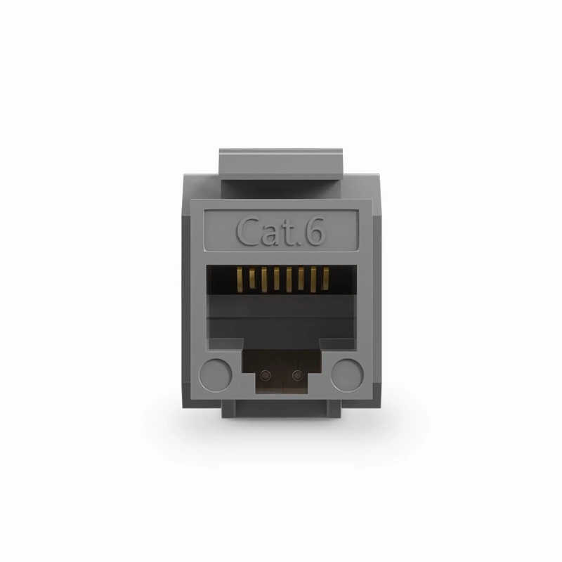 FyberOptix Cat6 RJ45 (8P8C) Unshielded Punch Down Keystone Jack Module, Gray (10 pcs/Pack)