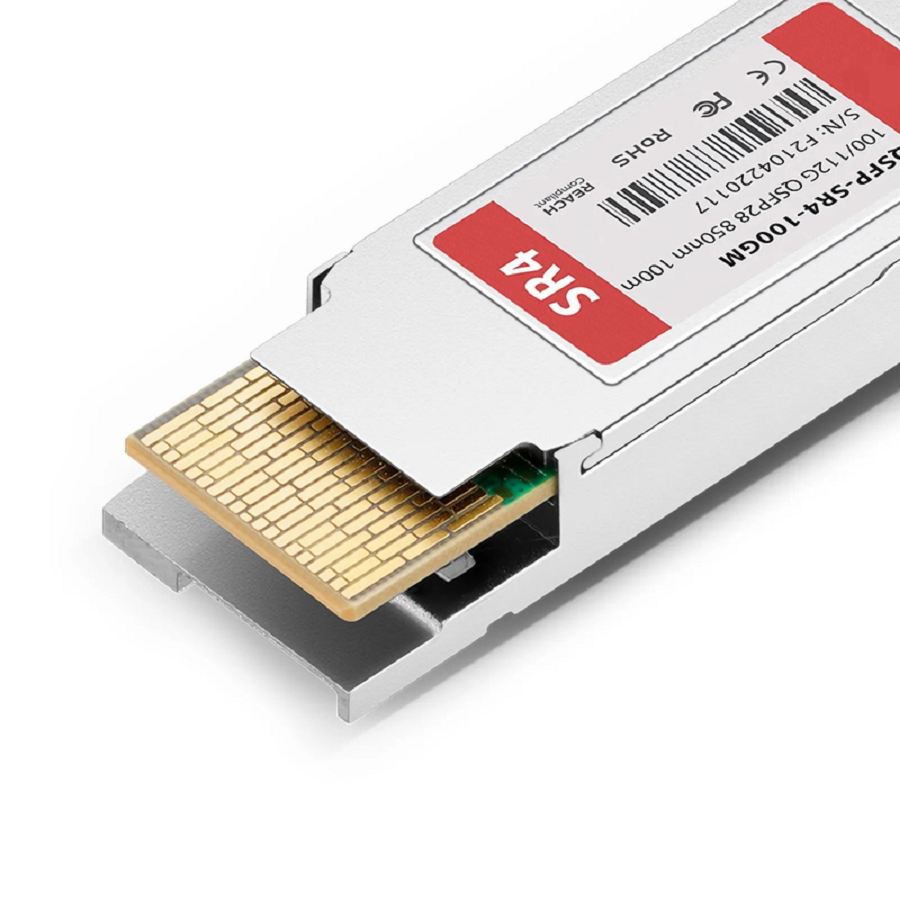 FyberOptix Cisco Compatible 100GBASE-SR4 and 112GBASE-OTU4 QSFP28 Dual Rate 4 x 25G NRZ 850nm 100m DOM MPO-12/UPC MMF Optical Transceiver Module