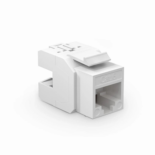 FyberOptix Cat6 RJ45 (8P8C) Unshielded Punch Down Keystone Jack Module, White (10 pcs/Pack)