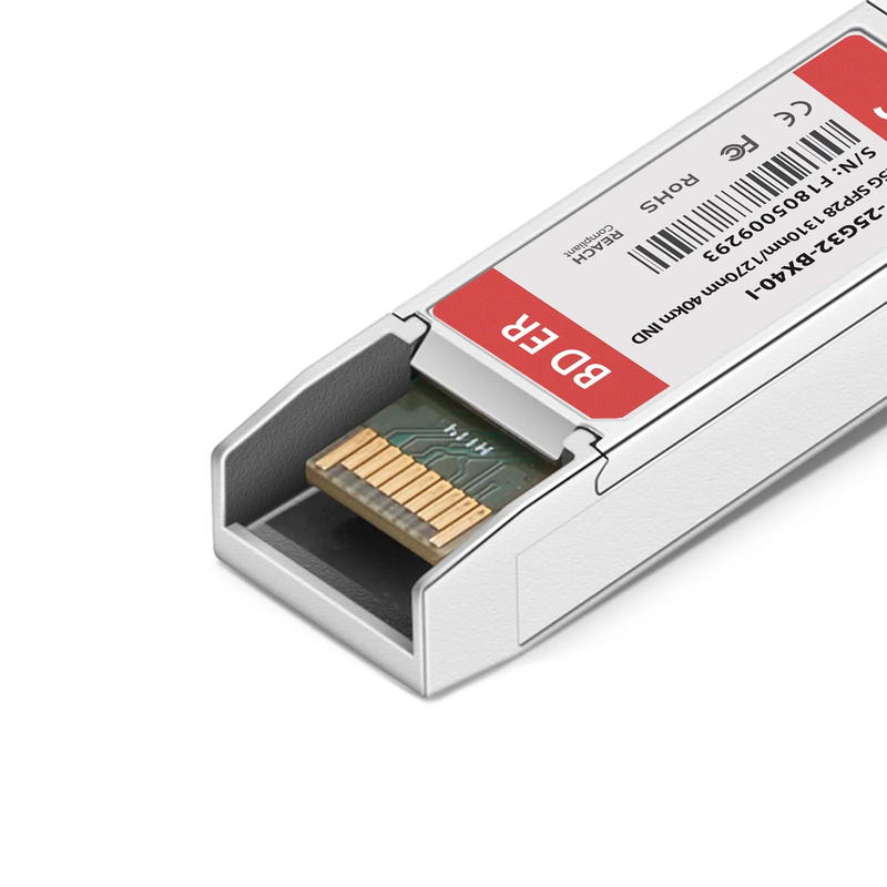 FyberOptix Cisco SFP-25G-BX40D-I Compatible 25GBASE-D SFP28 BiDi 1310nm-TX/1270nm-RX 40km DOM Simplex LC/UPC SMF Optical Transceiver Module (Industrial)