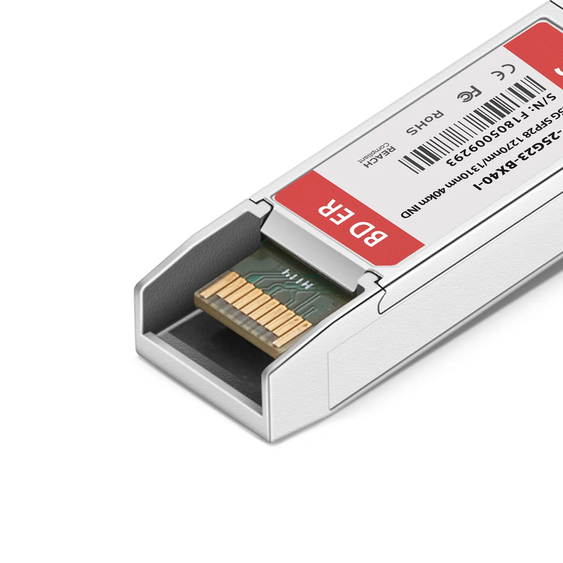 FyberOptix Cisco SFP-25G-BX40U-I Compatible 25GBASE-U SFP28 BiDi 1270nm-TX/1310nm-RX 40km DOM Simplex LC/UPC SMF Optical Transceiver Module (Industrial)