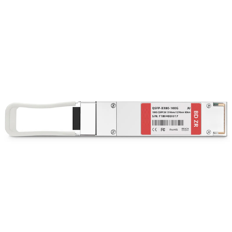 FyberOptix Cisco Compatible 100GBASE-BX80-D QSFP28 BiDi 4 x 25G NRZ 1310nm-TX/1270nm-RX 80km DOM Simplex LC/UPC SMF Optical Transceiver Module