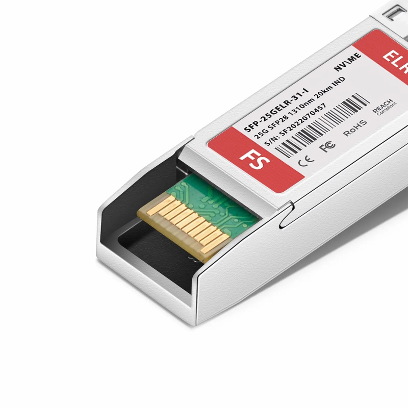 FyberOptix NVIDIA/Mellanox Compatible 25GBASE-LR SFP28 1310nm 20km DOM Duplex LC/UPC SMF Ethernet Optical Transceiver Module (Industrial)