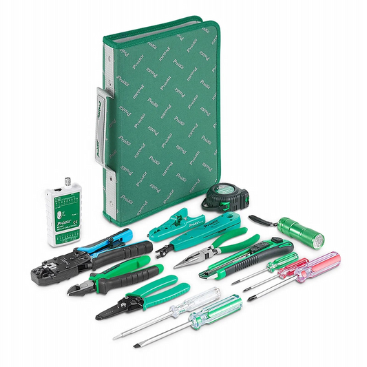 FyberOptix Pro'sKitÃ‚Â® 15-in-1 Network Installation Tool Kit with Cable Tester, Crimper, Wire Stripper in Carrying Case