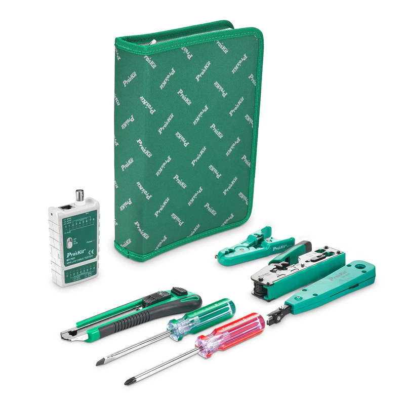 FyberOptix Pro'sKitÃ‚Â® 7-in-1 Network Installation Tool Kit with Cable Tester, Crimper, Wire Stripper in Carrying Case