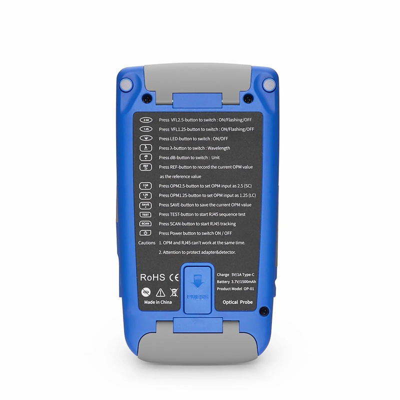 FyberOptix OP-01 Handheld Optical Multimeter Built-in 1mW Visual Fault Locator with RJ45 Cable Sequence Test Function