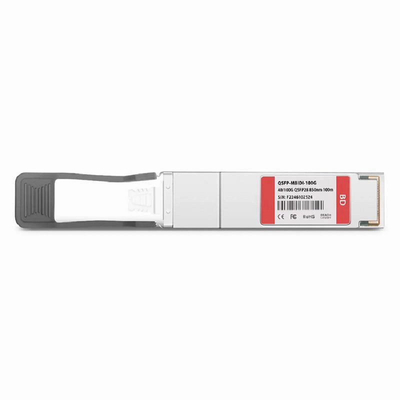 FyberOptix Cisco QSFP-40/100-SRBD Compatible 40/100GBASE-SM4 SWDM4 QSFP28 Dual Rate 4 x 25G NRZ 850/880/910/940nm 100m DOM Duplex LC/UPC MMF Optical Transceiver Module
