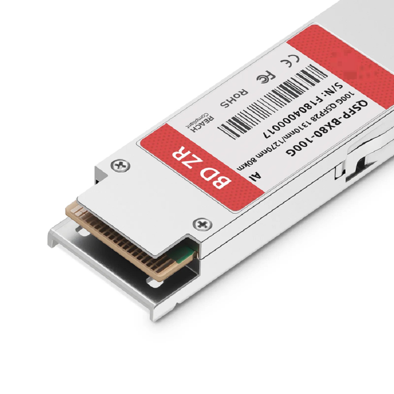 FyberOptix Cisco Compatible 100GBASE-BX80-U QSFP28 BiDi 4 x 25G NRZ 1270nm-TX/1310nm-RX 80km DOM Simplex LC/UPC SMF Optical Transceiver Module