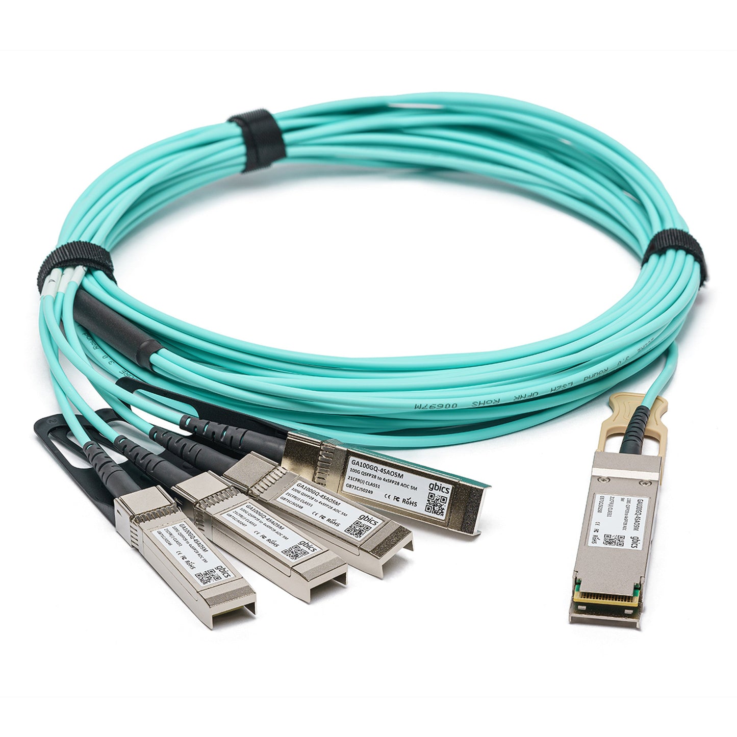 100G QSFP28 to 4 x 25G SFP28 Breakout Active Optical Cable (AOC) - Fyber Optix