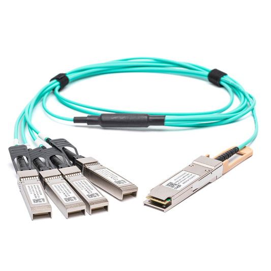 X4AOCBL15 - Intel Compatible 15 Metre 40G QSFP+ to 4x10G SFP+ Breakout Active Optical Cable