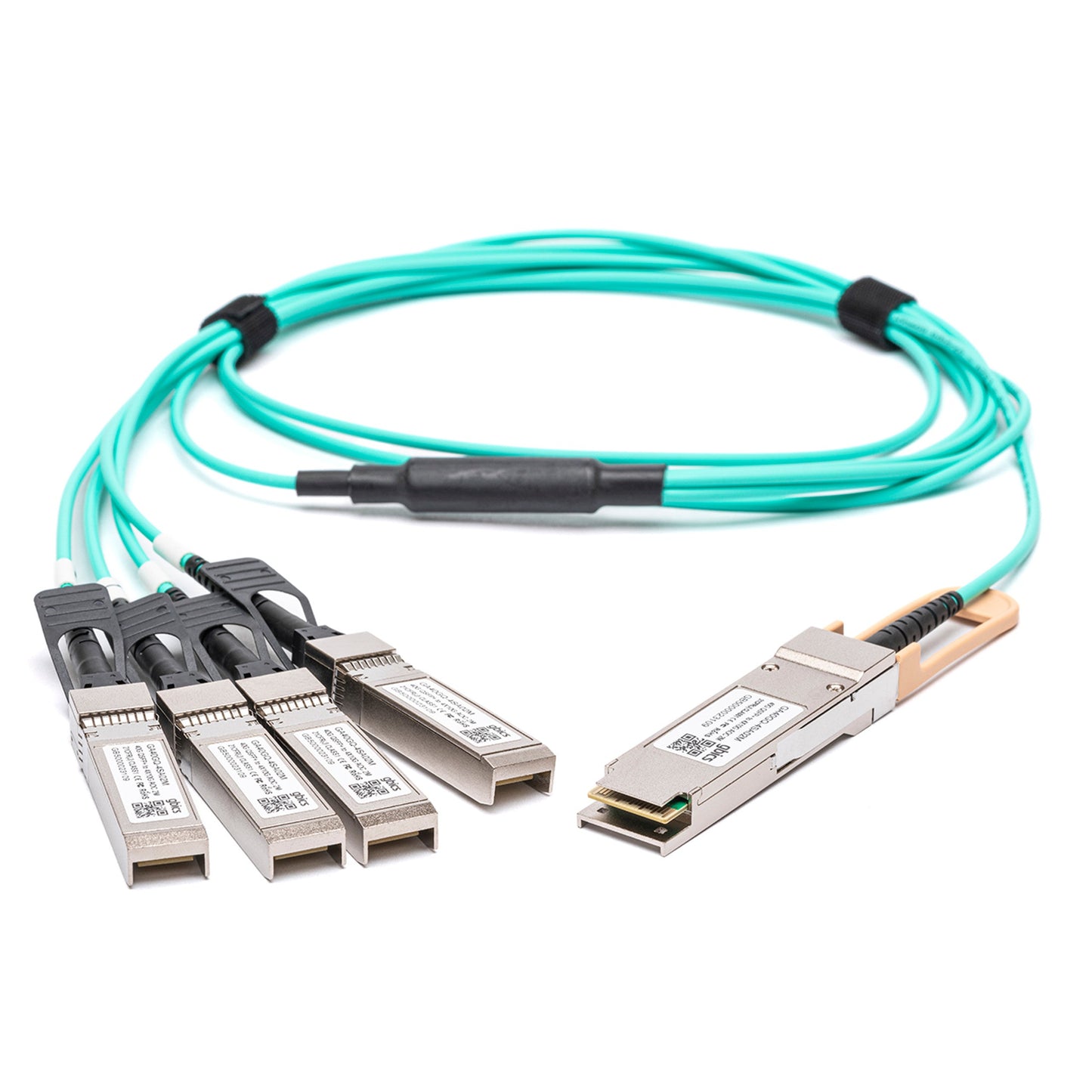 332 - 1367 - Dell Compatible 7 Metre 40G QSFP+ to 4x10G SFP+ Breakout Active Optical Cable - Fyber Optix