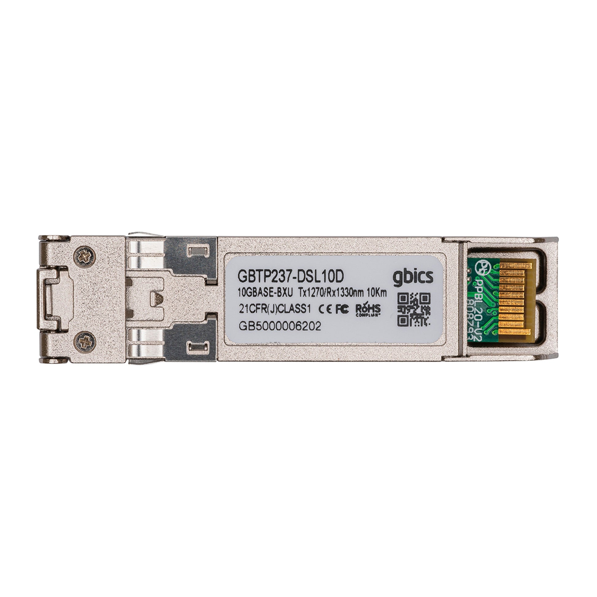 10GBASE - BXU - I - Codable 10GBASE - BX10 - U SFP+ 1270nm - TX/1330nm - RX 10km DOM Transceiver Module - Fyber Optix