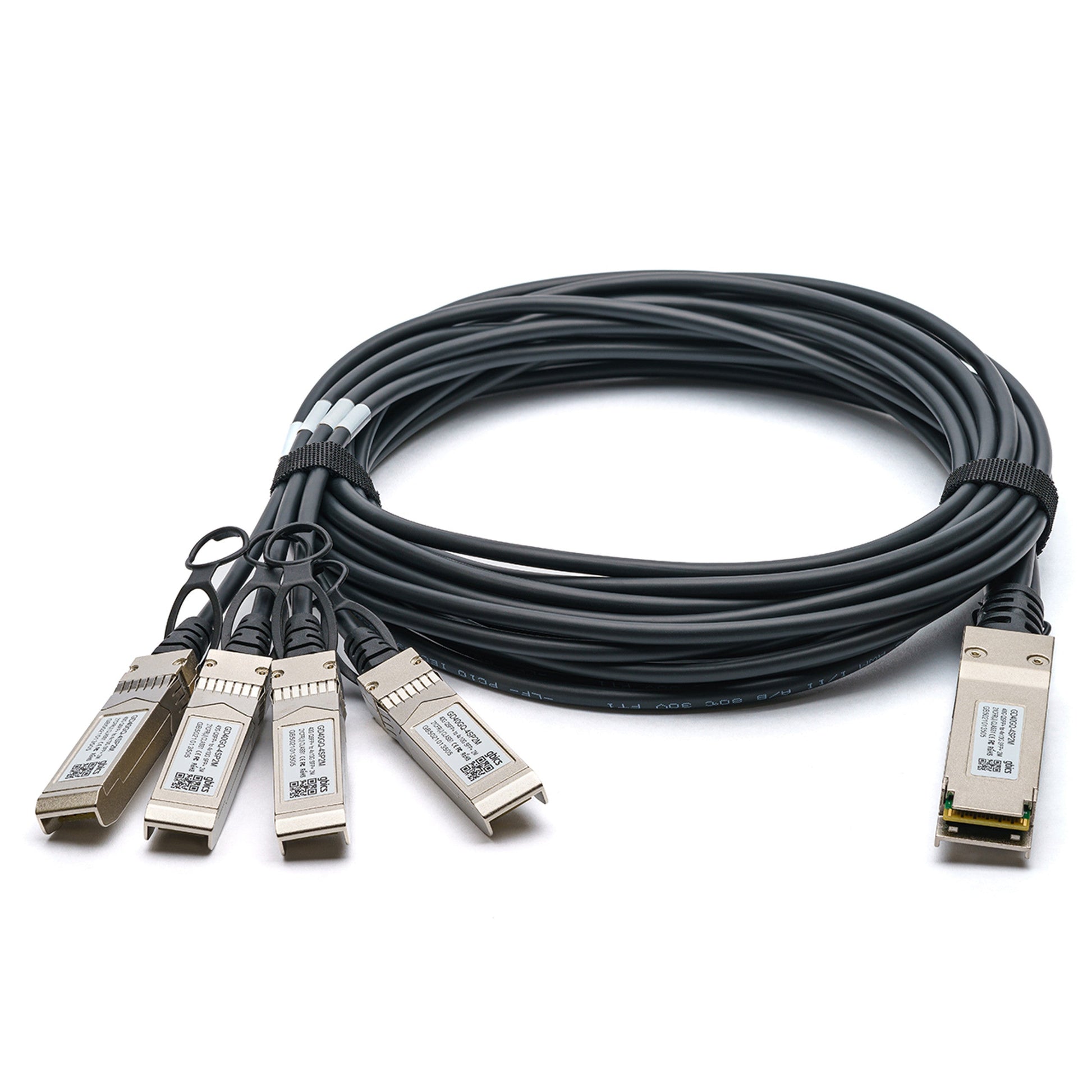 02310MUM - Huawei Compatible 5 Metre 40G QSFP+ to 4x10G SFP+ Passive Direct Attach Copper Breakout Cable - Fyber Optix