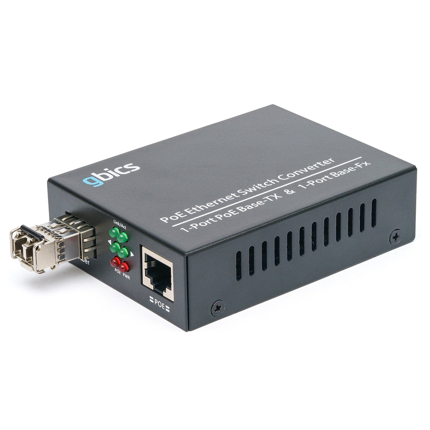 GMC-1G-RJSFP-POE - 10/100/1000BASE-T RJ45 to 1000BASE-SX/LX SFP PoE+ Media Converter