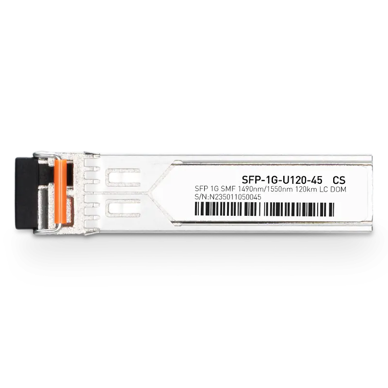 Cisco GLC-BX120-U Compatible 1000BASE-U120-45 SFP TX-1490nm/RX-1550nm 120km DOM Simplex LC Transceiver Module for SMF SFPS