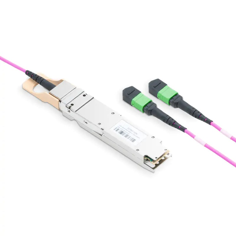 NVIDIA/Mellanox Compatible 800GBASE-2xSR4/SR8 OSFP Finned Top PAM4 850nm 100m DOM IB and Ethernet Liquid/Immersion Cooling Transceiver for MMF with 3m Dual MPO-12/APC OM4 Erika Violet/Magenta Female Type A Pigtails SFPS