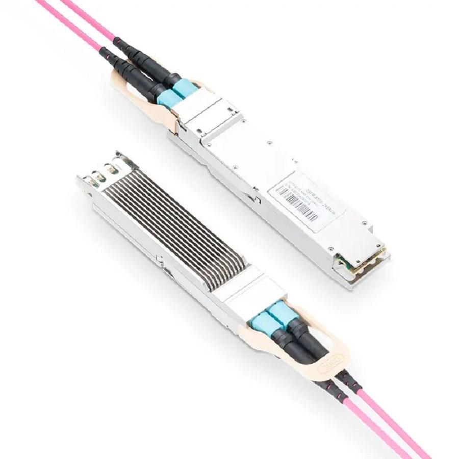 NVIDIA/Mellanox MMA4Z00-NS Broadcom DSP & Broadcom VCSEL Compatible 800G 2xSR4/SR8 OSFP PAM4 850nm 50m DOM Two MPO-12/APC InfiniBand NDR Transceiver Module for MMF (Finned Top) SFPS