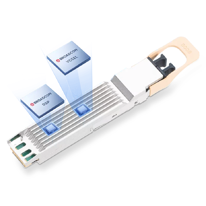 NVIDIA/Mellanox MMA4Z00-NS Broadcom DSP & Broadcom VCSEL Compatible 800G 2xSR4/SR8 OSFP PAM4 850nm 50m DOM Two MPO-12/APC InfiniBand NDR Transceiver Module for MMF (Finned Top) SFPS