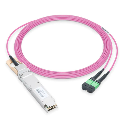 NVIDIA/Mellanox Compatible 800GBASE-2xSR4/SR8 OSFP Finned Top PAM4 850nm 100m DOM IB and Ethernet Liquid/Immersion Cooling Transceiver for MMF with 10m Dual MPO-12/APC OM4 Erika Violet/Magenta Female Type A Pigtails SFPS