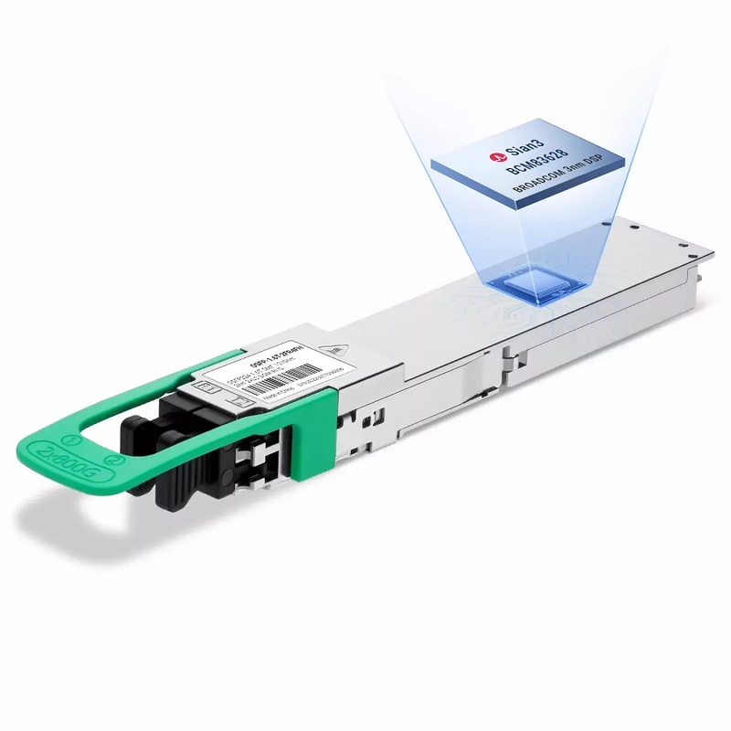 NVIDIA/Mellanox Compatible 1.6T 2xFR4 OSFP224 RHS/Flat Top PAM4 Broadcom 3nm DSP (Sian3 | BCM83628) 1310nm 2km SMF DOM Dual LC Duplex Silicon Photonics Transceiver Module for Liquid-Cooled Spectrum-6 SN6600-LD Switch SFPS