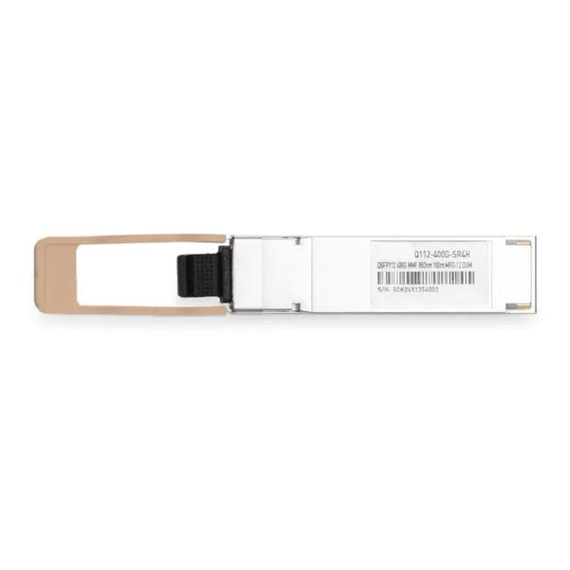 NVIDIA/Mellanox MMA1Z00-NS400 Compatible Broadcom DSP & Broadcom VCSEL 400G SR4 QSFP112 PAM4 850nm 50m DOM Single MPO-12/APC InfiniBand NDR Transceiver Module for MMF (Flat Top) SFPS