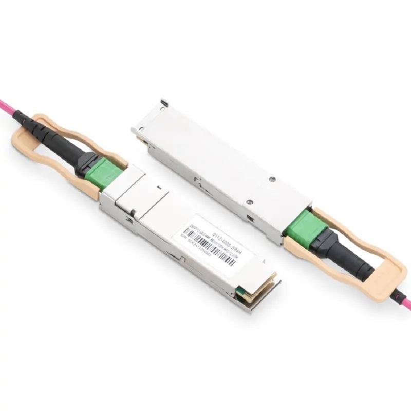 NVIDIA/Mellanox MMA1Z00-NS400 Compatible Broadcom DSP & Broadcom VCSEL 400G SR4 QSFP112 PAM4 850nm 50m DOM Single MPO-12/APC InfiniBand NDR Transceiver Module for MMF (Flat Top) SFPS