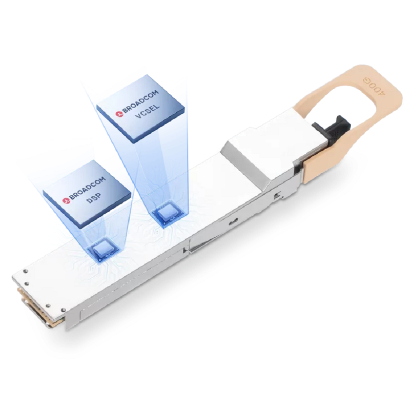 NVIDIA/Mellanox MMA4Z00-NS400 Broadcom DSP & Broadcom VCSEL Compatible 400G SR4 OSFP PAM4 850nm 50m DOM Single MPO-12/APC InfiniBand NDR Transceiver Module for MMF (Flat Top) SFPS