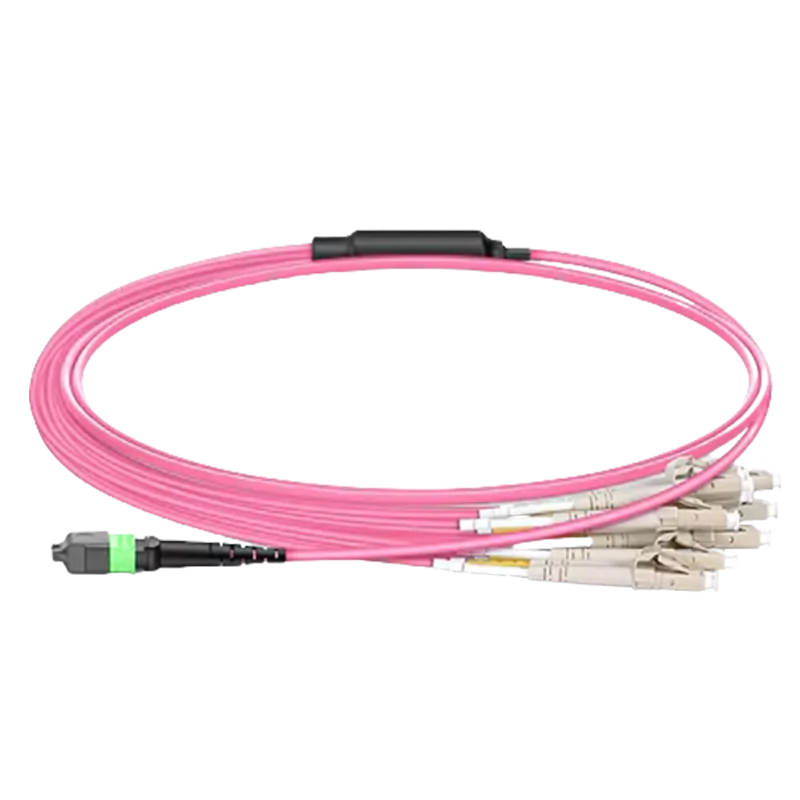 1m (3ft) MTPÂ®-16 APC (Female) to 8x LC Duplex UPC Multimode (OM4) Harness Cable, Type B, LSZH, Magenta SFPS