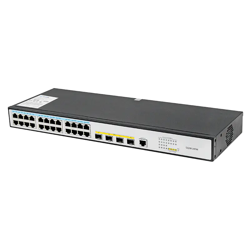 S2200-24T4X, 24-Port Gigabit Ethernet L3 Switch, 24x Gigabit RJ45, with 4x 10Gb SFP+, Support MLAG SFPS