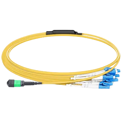 1m (3ft) MPO-16 APC (Female) to 8x LC Duplex UPC Single-mode (OS2) Harness, Type B, LSZH, Yellow SFPS