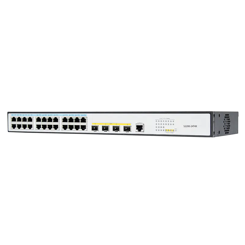 S2200-24T4X, 24-Port Gigabit Ethernet L3 Switch, 24x Gigabit RJ45, with 4x 10Gb SFP+, Support MLAG SFPS