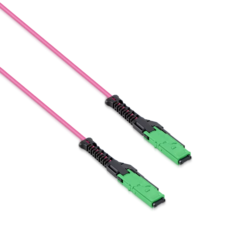 8m (26ft) MMC Breakout Cable, MMC-16 APC (Female) to 2 x MPO-8 APC (Female), 16 Fibers, Multimode (OM4), Jumper Polarity, OFNP, 2.5mm, Max IL â‰¤ 0.35dB, Magenta SFPS