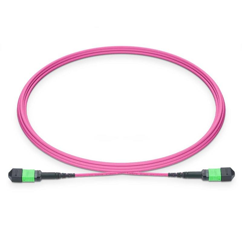 7m (23ft) MTPÂ®-16 APC (Female) to MTPÂ®-16 APC (Female) 16 Fibers Multimode (OM4) Jumper, Type B, LSZH, 3.0mm, Max IL â‰¤ 0.35dB, Magenta SFPS